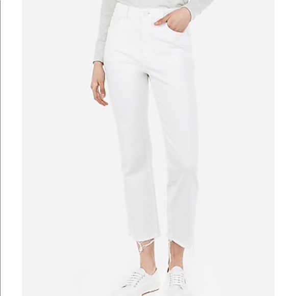 NWT Express High Waisted Straight Cropped Jeans - Picture 1 of 4
